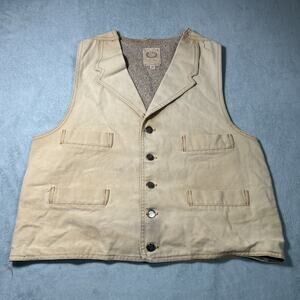 Y2k 2000s Frontier WAH Maker Buckle Back Vest Ws Medium Crop Duck Canvas Hunter